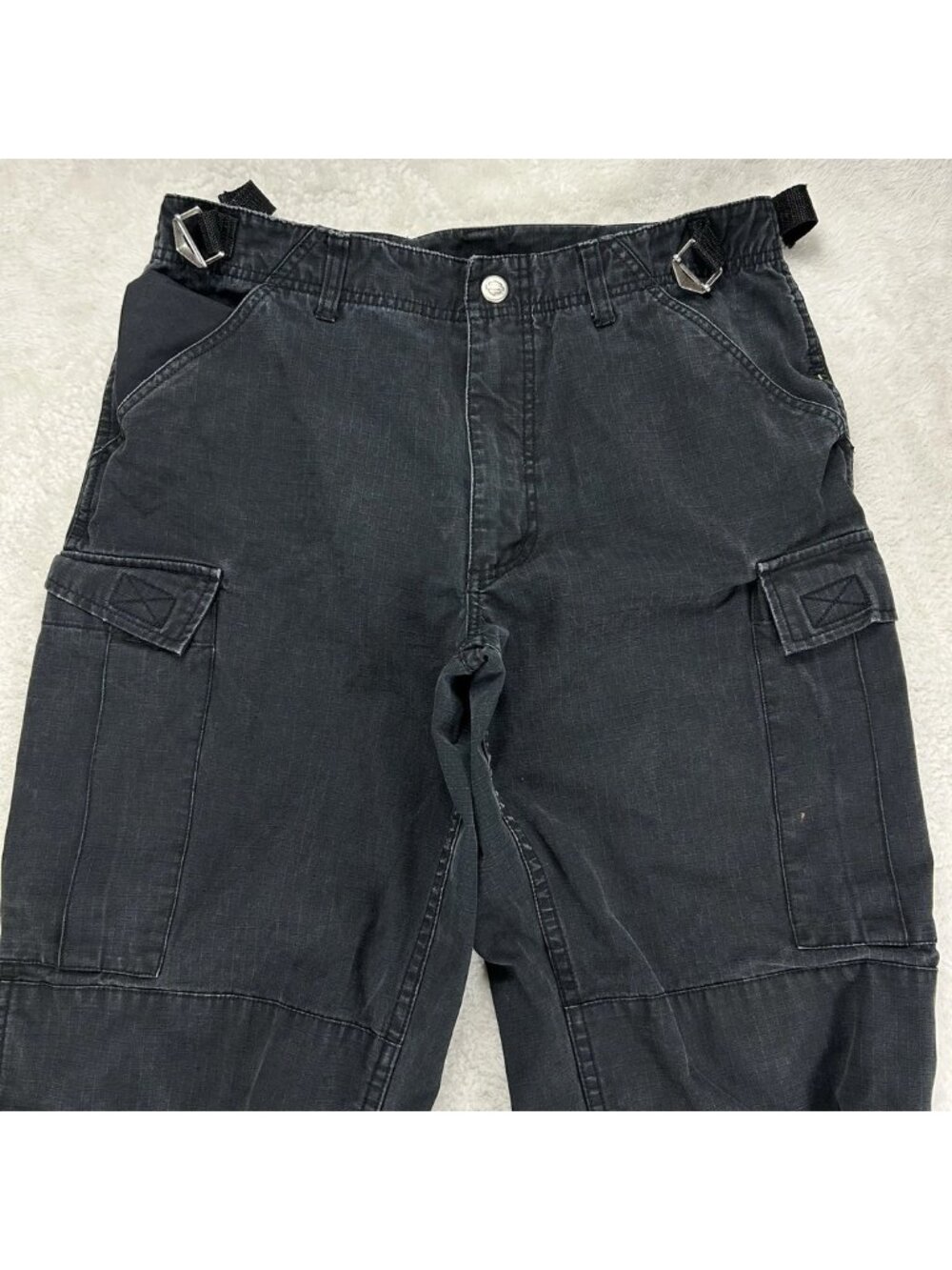 Harley-Davidson Ripstop Cargo Riding Pants Black 2004 Tactical Moto Biker 32x34 - Picture 2 of 16